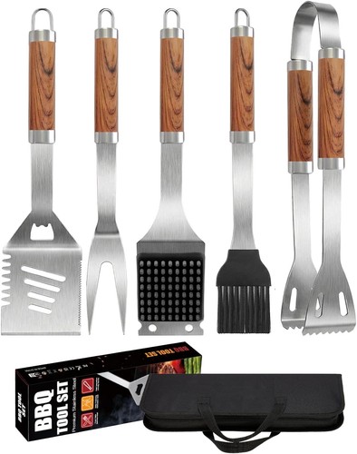 Large bbq tools - 6-in-1, set
