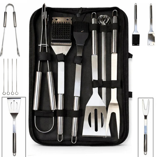 Bbq tool set stainless steel - tool,