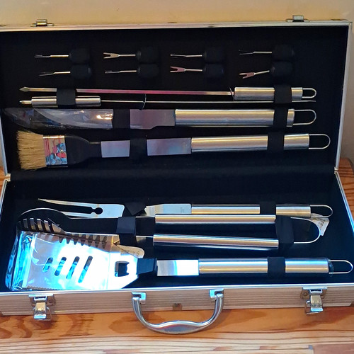 Stainless steel bbq tool set - tool,