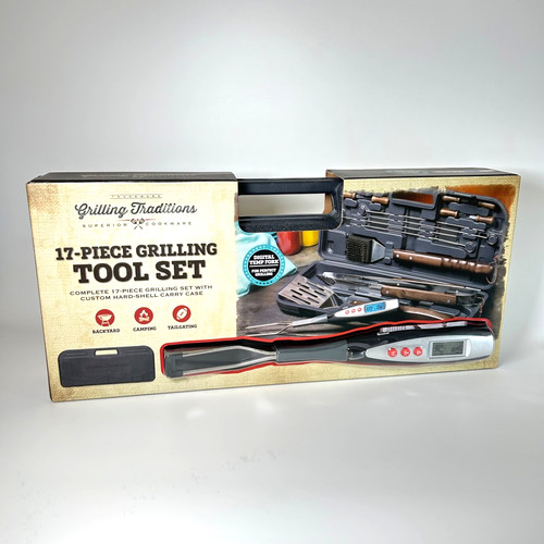 17pc bbq tool set digital - digital, temp